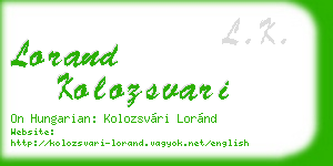 lorand kolozsvari business card